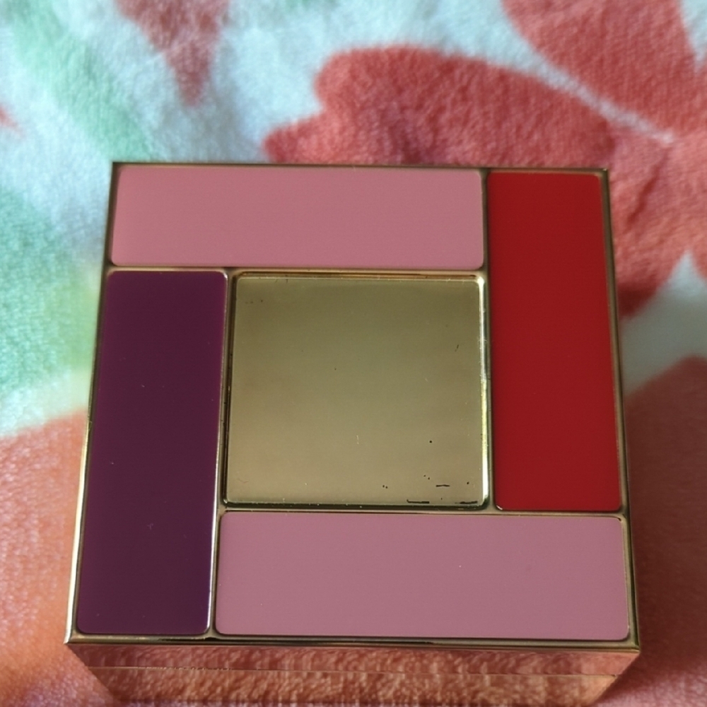 Vintage Geometric Pink And Gold Jewelry Box